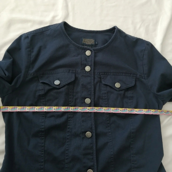 Pendleton Cotton Twill Laguna Utility Button Up Navy Jacket Military Style Large - Picture 14 of 16